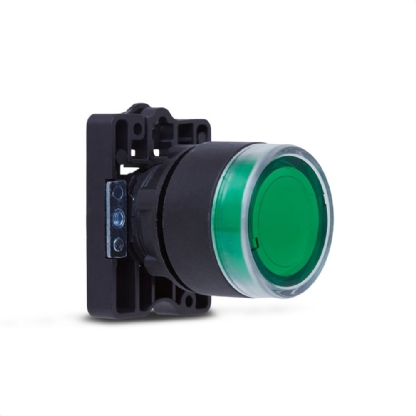 BOTAO IMPULSO LUMINOSO 22MM VERDE - STECK