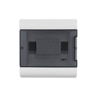 QUADRO EMBUTIR PARA 8 DISJUNTORES DIN BRANCO PORTA TRANSPARENTE FUME - STECK