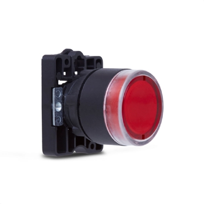 BOTAO IMPULSO LUMINOSO 22MM VERMELHO - STECK