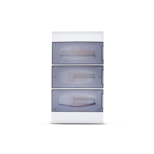 QUADRO EMBUTIR PARA 36 DISJUNTORES DIN BRANCO PORTA TRANSPARENTE FUME - STECK