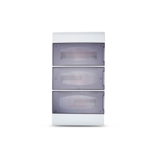 QUADRO SOBREPOR PVC PARA 36 DISJUNTORES DIN PORTA TRANSPARENTE FUME - STECK