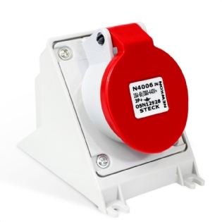 TOMADA INDUSTRIAL SOBREPOR 3 POLOS + TERRA 16A 380/440V VERMELHO 6H - STECK