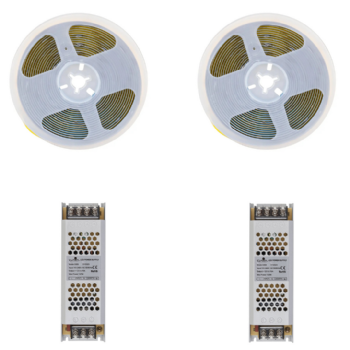 KIT FITA LED COB 18W/M 12V 2700K 10 METROS + 2 FONTES 10A - GAYA