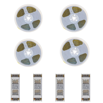 KIT FITA LED COB 18W/M 12V 3000K 20 METROS + 4 FONTES 10A - GAYA