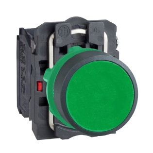 BOTAO PLASTICO FACEADO/IMPULSO 1NA+1NF 22MM VERDE - SCHNEIDER
