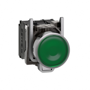BOTAO METALICO LUMINOSO 24V 1NA+1NF 22MM VERDE - SCHNEIDER