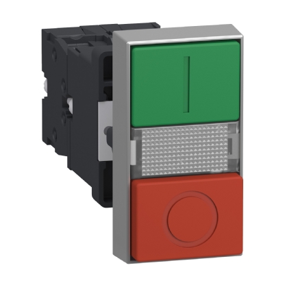 BOTAO LED DUPLO PLASTICO VERMELHO/VERDE 220VCA - SCHNEIDER