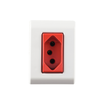 10x CAIXA SISTEMA-X COM 1 TOMADA 2P+T 20A 250V VERMELHO LIZFLEX - TRAMONTINA