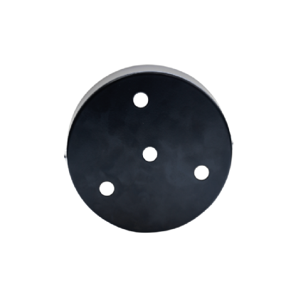 CANOPLA PARA PLAFON REDONDO PRETO 12CM - HEVVY