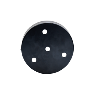 CANOPLA PARA PLAFON REDONDO PRETO 12CM - HEVVY