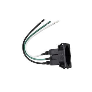 TOMADA PAINEL 2P + T 10A COM RABICHO PRETO - MARGIRIUS