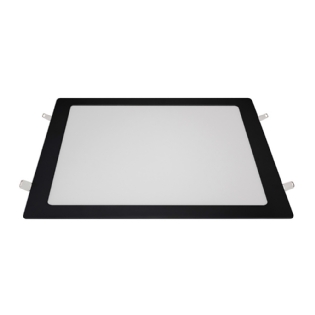 PAINEL LED EMBUTIR 24W BIVOLT LUZ AMARELA 3000K 1800LM QUADRADO PRETO 29,2CM - BLUMENAU