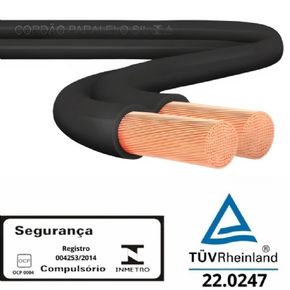 CORDAO PARALELO 4MM PRETO 300V VENDIDO POR METRO - SIL