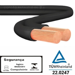 CORDAO PARALELO 4MM PRETO 300V VENDIDO POR METRO - SIL