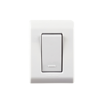 10x CAIXA SISTEMA-X COM 1 INTERRUPTOR SIMPLES 10A 250V BRANCO LIZFLEX - TRAMONTINA