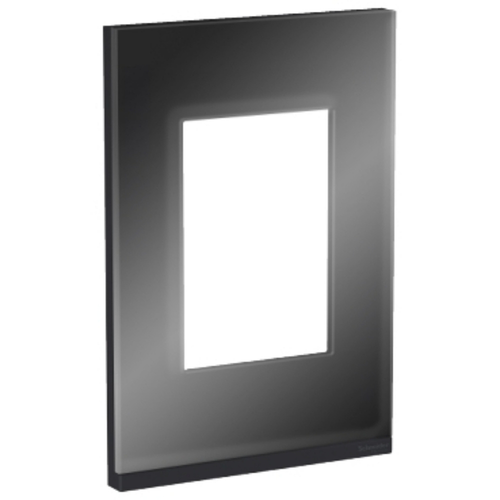 PLACA 4X2 PARA 3 POSTOS GR DARK GLASS V COM SUPORTE CLASS - SCHNEIDER