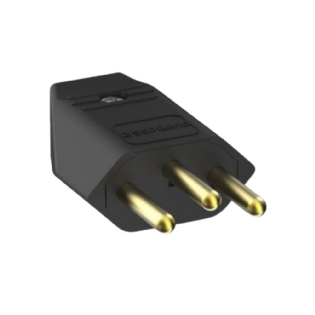 PLUG MACHO 2 POLOS + TERRA 10A 250V PRETO - SOPRANO