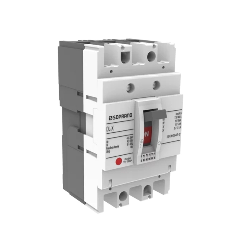 DISJUNTOR CAIXA MOLDADA 3 POLOS FIXO 200A DL250-X - SOPRANO