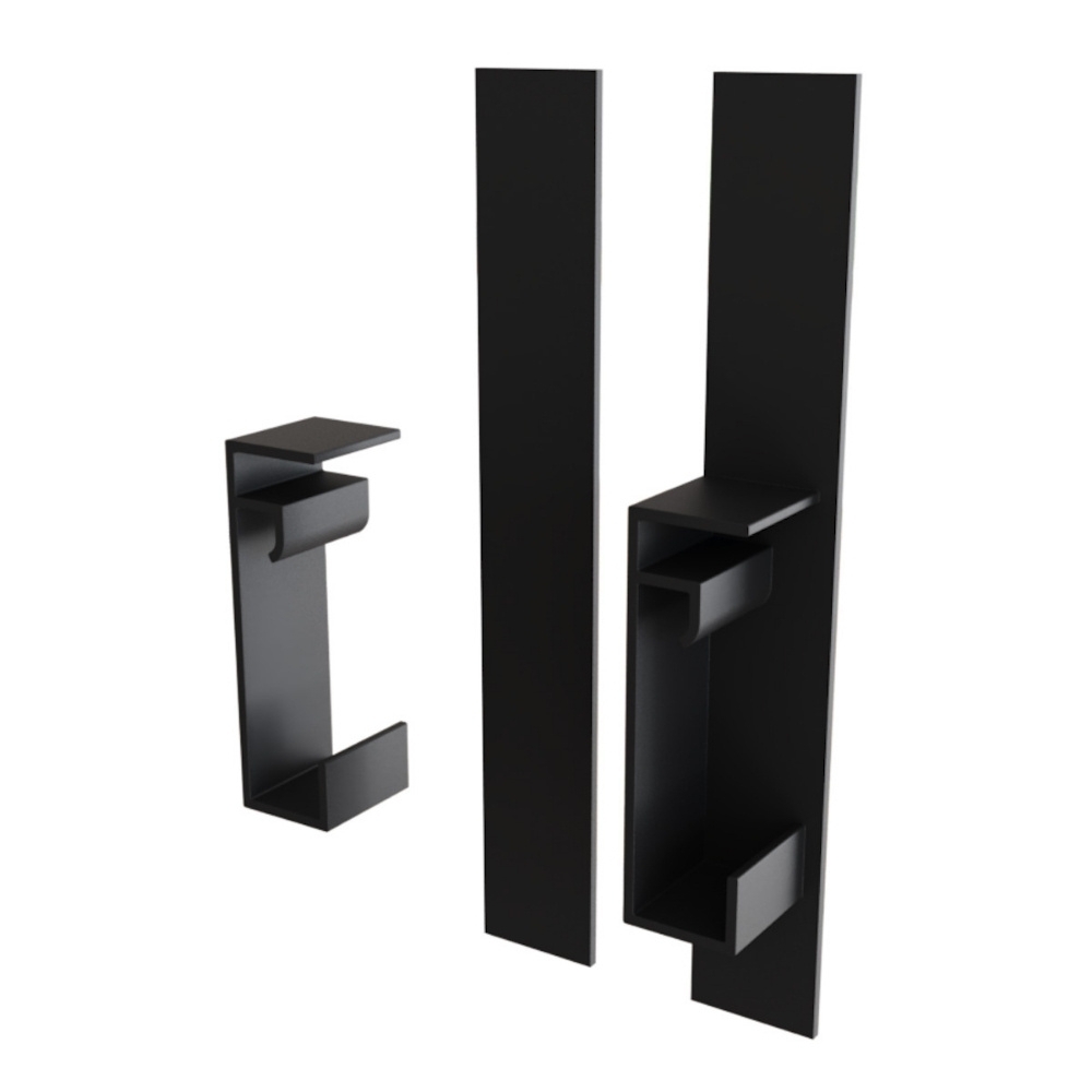 KIT FIXACAO PARA PERFIL SOBREPOR 12MM RODAPE PRETO - LUMINATTI