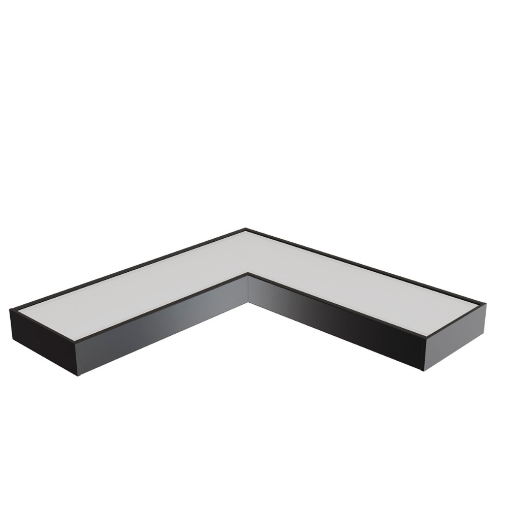 CONECTOR PERFIL SOBREPOR 30MM NANO PRETO DIFUSOR BRANCO PAREDE/PAREDE - LUMINATTI