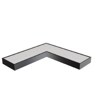 CONECTOR PERFIL SOBREPOR 30MM NANO PRETO DIFUSOR BRANCO PAREDE/PAREDE - LUMINATTI