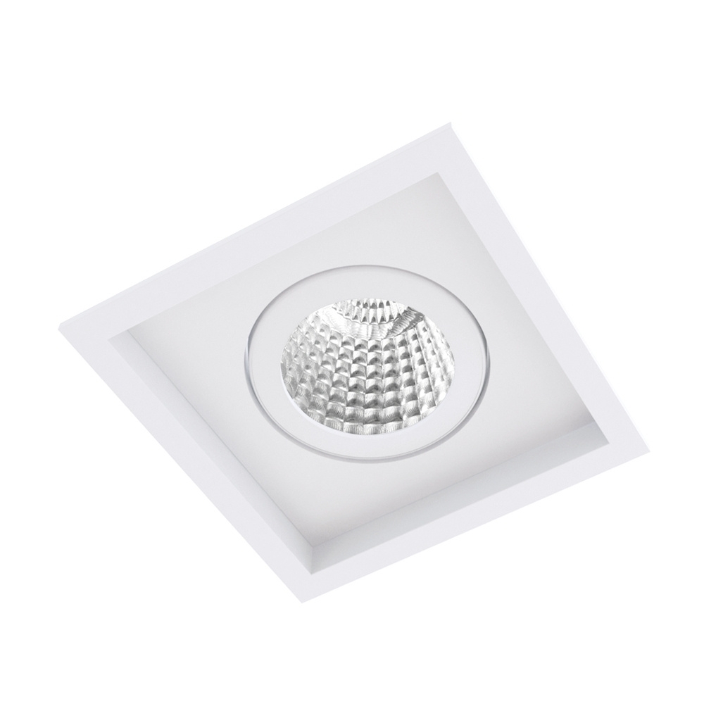 SPOT EMBUTIR PARA 1 LAMPADA PAR20 BRANCO QUADRO MICRO BORDA - BELLA LUCE