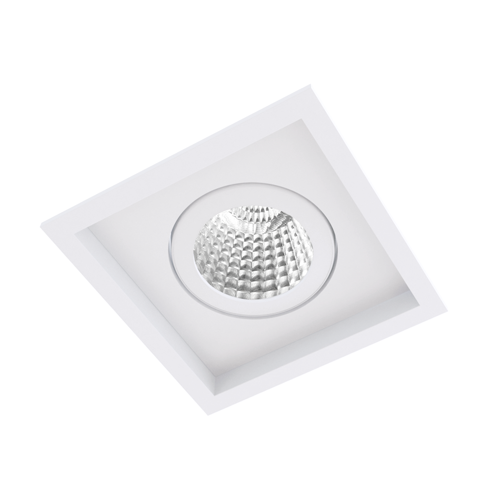 SPOT EMBUTIR PARA 1 LAMPADA PAR20 PRETO QUADRADO MICRO BORDA - BELLA LUCE
