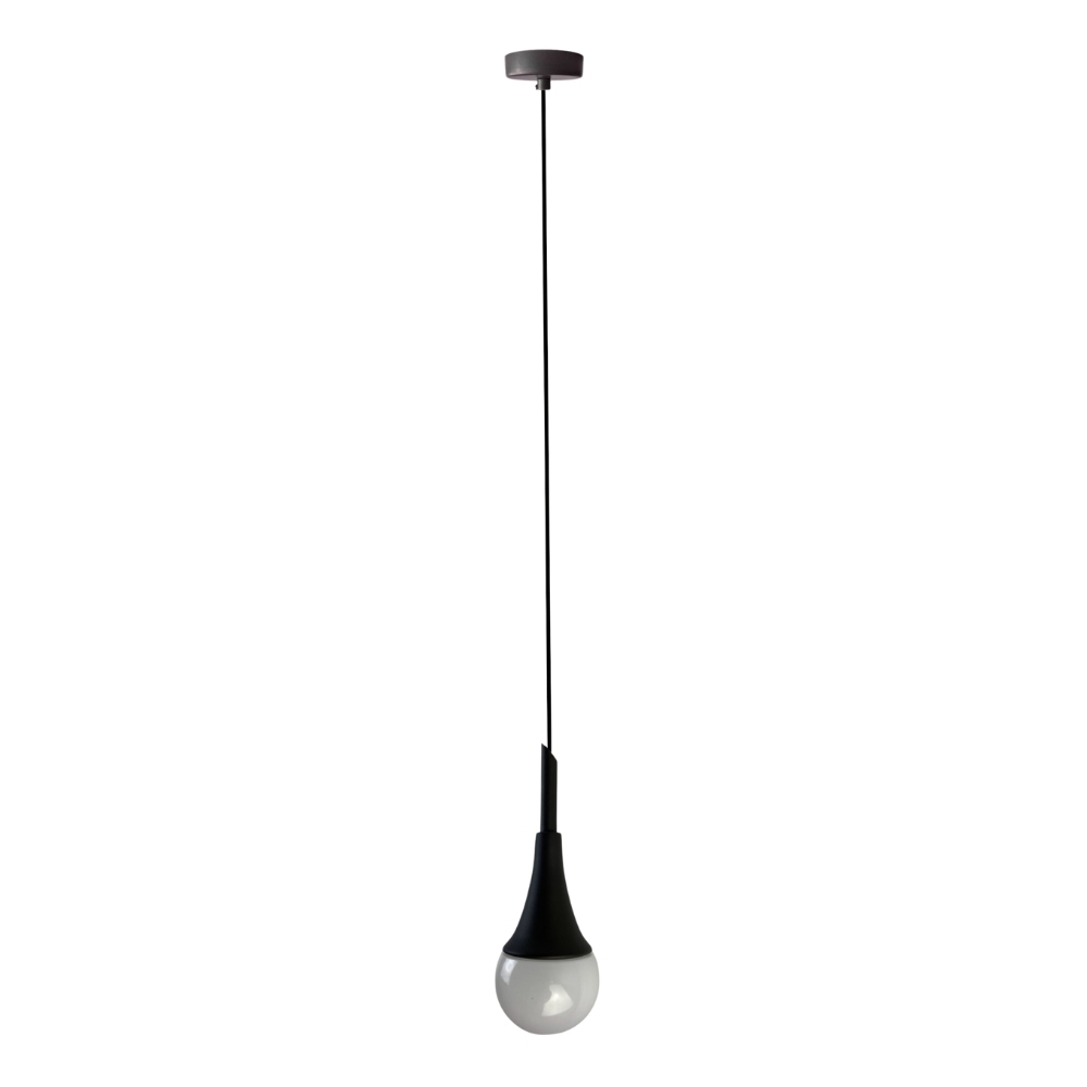 PENDENTE MINI BOLA PARA 1 LAMPADA G9 PLASTICO PRETO - TY ILUMINACAO
