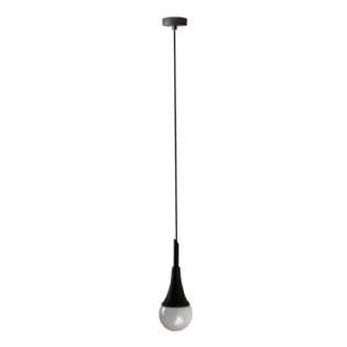 PENDENTE MINI BOLA PARA 1 LAMPADA G9 PLASTICO PRETO - TY ILUMINACAO