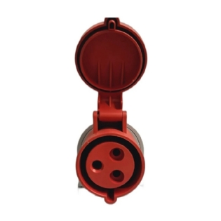 TOMADA INDUSTRIAL 2P+T EXTERNO 32A 380/440V VERMELHO 9H IP44 - STECK