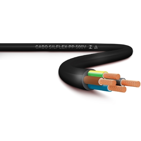 Cabo PP 4x4mm 300V/500V Preto e Azul Claro / Verde e Amarelo / Marrom 9 Metros Metragem Unica - Sil