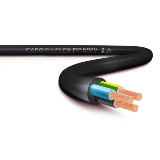 Cabo PP 3x1mm Preto e Azul Claro/Verde e Amarelo 300V/500V 4 Metros Metragem Unica - Sil