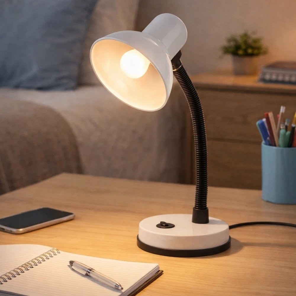 LUMINARIA DE MESA VIKING PARA 1 LAMPADA E27 BRANCO BIVOLT - LUMINATTI