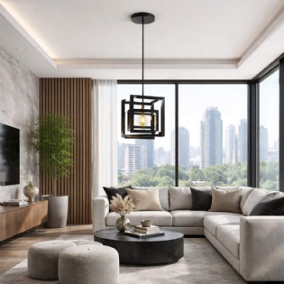 PENDENTE KONIN PARA 1 LAMPADA E27 ALUMINIO PRETO - KIN LIGHT