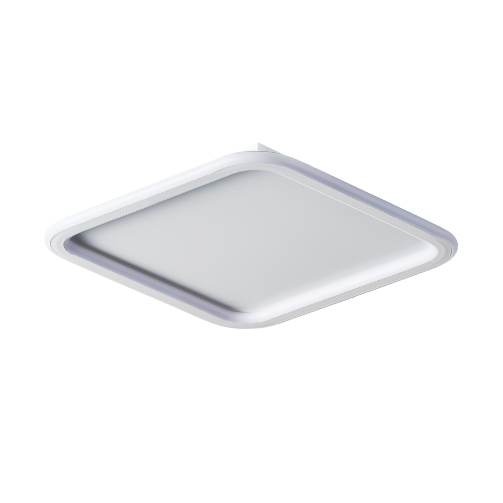 PLAFON LED 45W LUZ AMARELA/NEUTRA/BRANCA 3600LM BRANCO QUADRADO 30CM - HEVVY