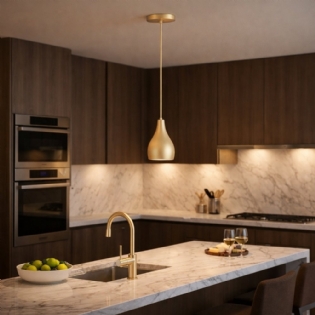 PENDENTE NEPAL PARA 1 LAMPADA ALUMINIO DOURADO 12CM - KIN LIGHT