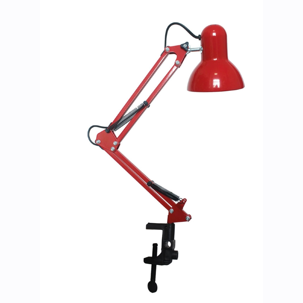 LUMINARIA DE MESA ARTICULAVEL PARA 1 LAMPADA E27 COM GARRA VERMELHO - LUMINATTI