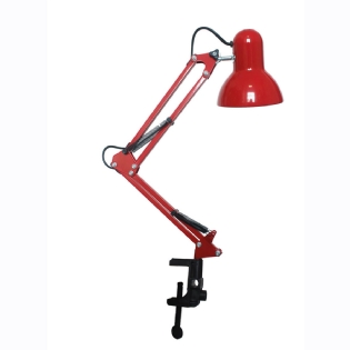 LUMINARIA DE MESA ARTICULAVEL PARA 1 LAMPADA E27 COM GARRA VERMELHO - LUMINATTI