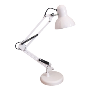 LUMINARIA DE MESA ARTICULAVEL PARA 1 LAMPADA E27 BIVOLT CLIP BRANCO - LUMINATTI