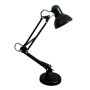 LUMINARIA DE MESA ARTICULAVEL PARA 1 LAMPADA E27 BIVOLT CLIP PRETO - LUMINATTI