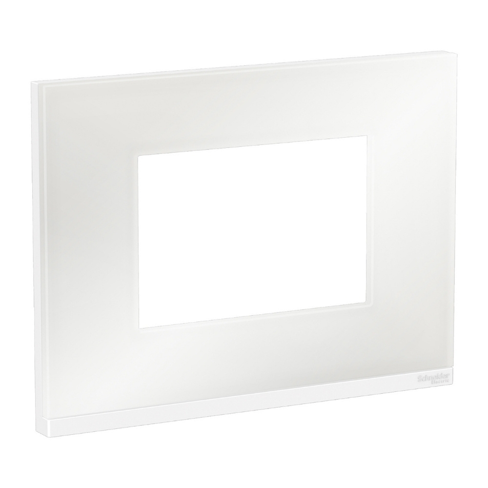 PLACA 4X2 PARA 3 POSTOS BC WHITE GLASS H COM SUPORTE CLASS - SCHNEIDER