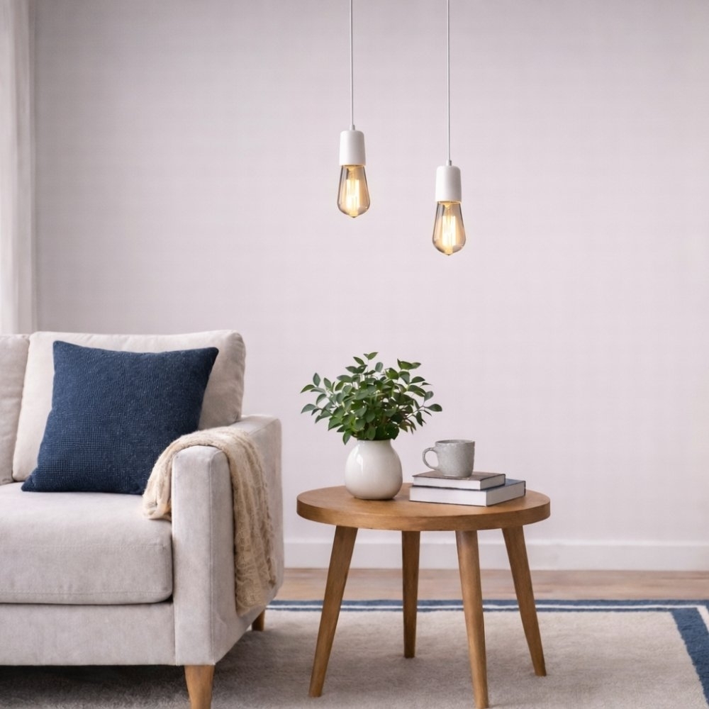 PENDENTE ORBITAL ALUMINIO PARA 1 LAMPADA E27 BRANCO COM FIO 1 METRO - KIN LIGHT