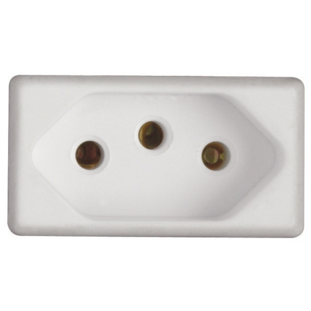 MODULO TOMADA 2 POLO +TERRA 10A 250V BRANCO LIZ - TRAMONTINA