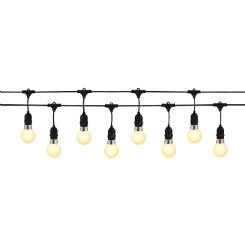 KIT VARAL FESTAO 5 METROS IP65 COM 8 LAMPADAS LED BOLINHA 6W BIVOLT 2700K