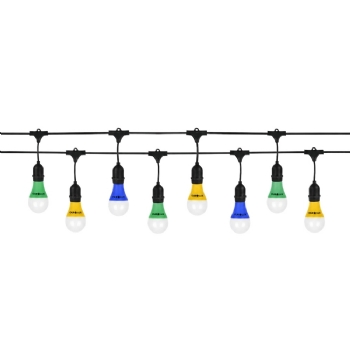KIT VARAL FESTÃO 5 METROS IP65 COM 8 LAMPADAS LED BOLINHA 3W COLORIDAS BRASIL