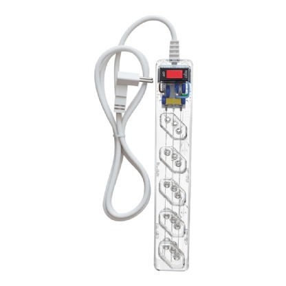 PROTETOR DE SURTO PARA 5 TOMADAS COM FILTRO DE LINHA TRANSPARENTE - CLAMPER