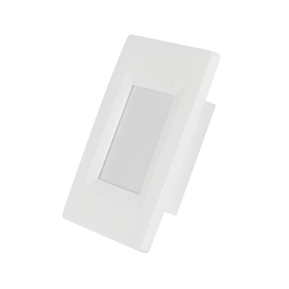 BALIZADOR PAREDE LED 4X2 FURO REBATEDOR ALUMINIO BRANCO 2W BIVOLT 3000K - BLUMENAU
