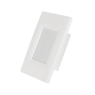 BALIZADOR PAREDE LED 4X2 FURO REBATEDOR ALUMINIO BRANCO 2W BIVOLT 3000K - BLUMENAU