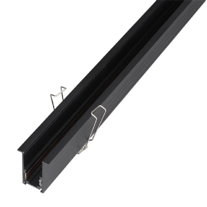 TRILHO MAG EMBUTIR PRETO 2 METROS COM ABA - GAYA