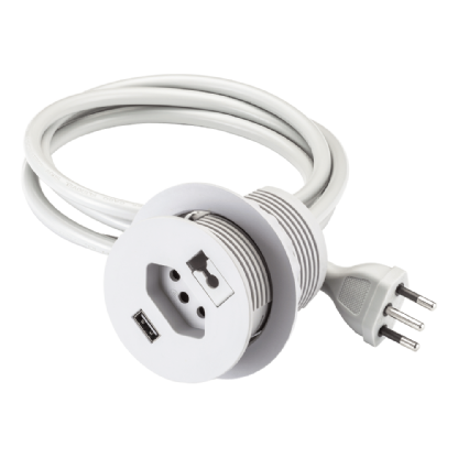 PASSA FIO 3X1 COM TOMADA E USB 10A 3500W - PIX ILUMINACAO